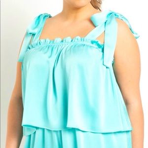 Trapeze Top with Tie Shoulder